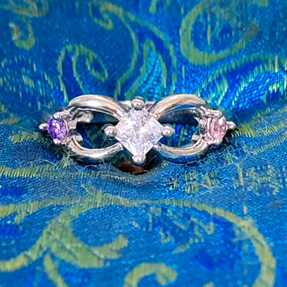 925S Geometric Zircon Ring